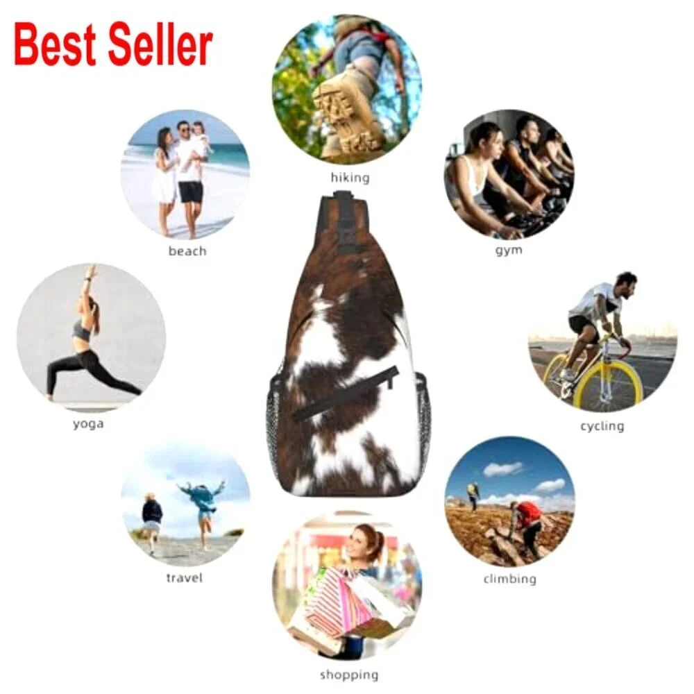 Polyester Crossbody Sling Backpack Adjustable Strap Casual Daypack